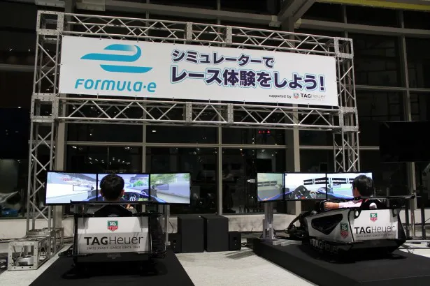 東京・六本木にテレビ朝日本社で公開中の“フォーミュラE”の体験シミュレーター