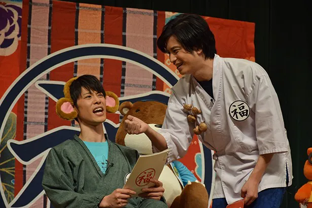 クイズコーナーではタキオがフレッシュ・チハル(沢城千春/写真左)に「有名な姉のマル秘エピソードを持っているか？」と聞き出す