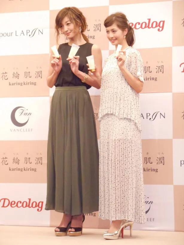 働くママと働く女性を代表して登場した西山茉希(左)と安田美沙子(右)
