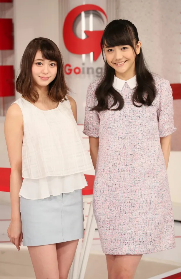 「Going！」のお天気キャスターに決定した大川藍(左)、松井愛莉(右)