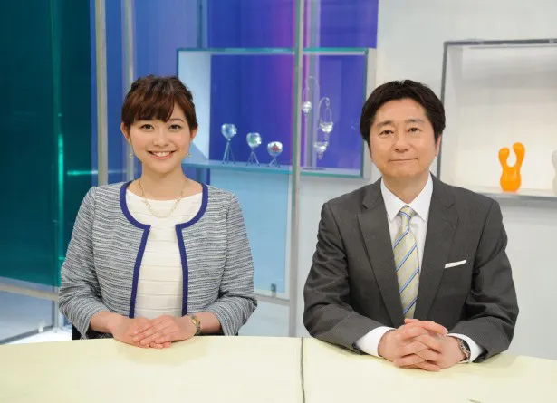 「はい！テレビ朝日です」でMCを務める寺崎貴司アナ、久冨慶子アナ(写真右から)