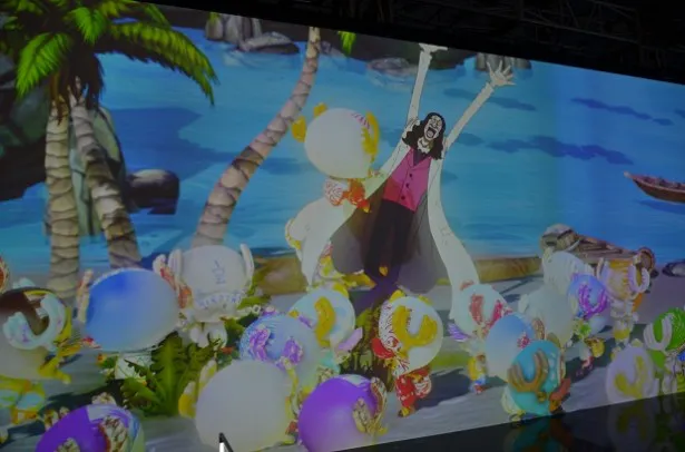 「ワンピース～デジタルアー島の冒険～」では、最新テクノロジーを駆使し、自分の描いたチョッパーが3Dになってスクリーンの中で動き出す