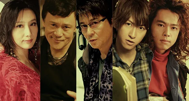 哀川翔がミュージカルデビューを果たす。大空祐飛、橋本じゅん、哀川翔、相葉裕樹、中川晃教(写真左から)