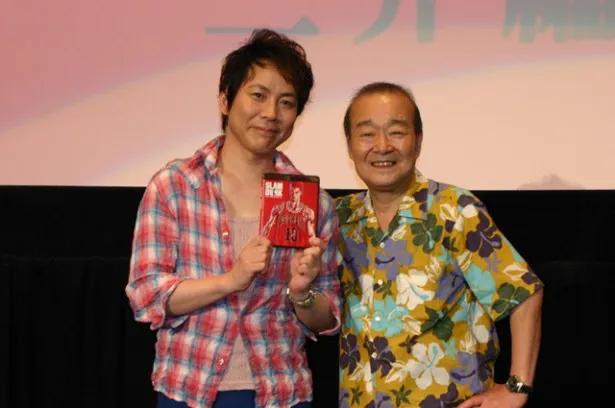 7月24日に東京・新宿バルト9で行われた「SLAM DUNK」ベストプレイ上映イベントに登壇した(写真左から)声優の置鮎龍太郎と西村知道