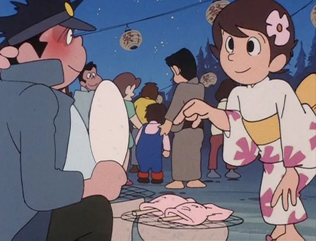 第82話『お祭りとゴリライモの巻』よりゴリライモと京子ちゃん。ドラマでは新井浩文と前田敦子が16年後の彼らを演じている