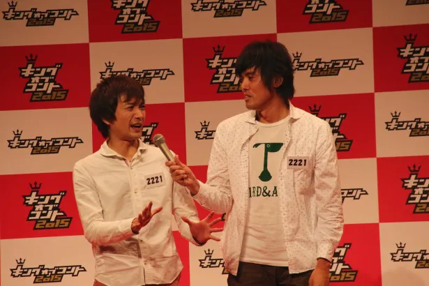 7年ぶりに決勝の舞台に上がれることになったザ・ギース・高佐一慈(写真左)は「本当に良かった！ 優勝目指して頑張りたい！」と意気込む
