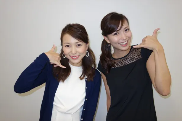 「おはようコールABC」MCを務める斎藤真美アナと、姉の斎藤裕美(写真右から)