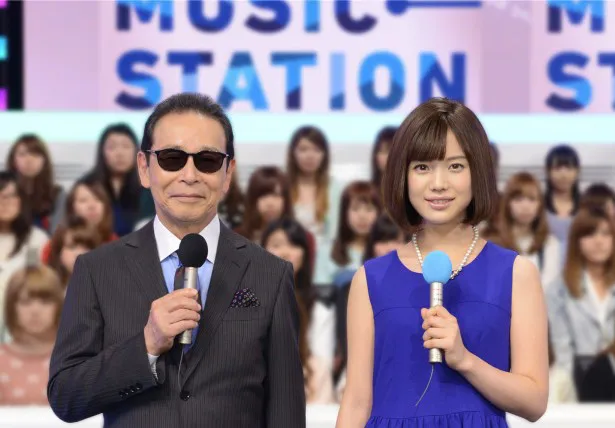 「ミュージックステーション　スーパーライブ」でもMCを務めるタモリ、弘中綾香アナ(写真左から)
