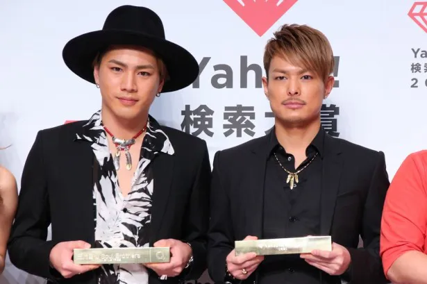 「Yahoo！検索大賞 2015」発表会に出席した三代目J Soul Brothers from EXILE TRIBE・登坂広臣(左)と今市隆二(右)