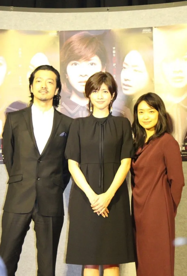 「はぶらし/女友だち」の取材会に登壇した(写真左から)金子ノブアキ、主演の内田有紀、池脇千鶴