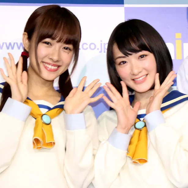 「コープスパーティー」Blu-ray、DVD発売イベントに出演した生駒里奈(右)と前田希美(左)