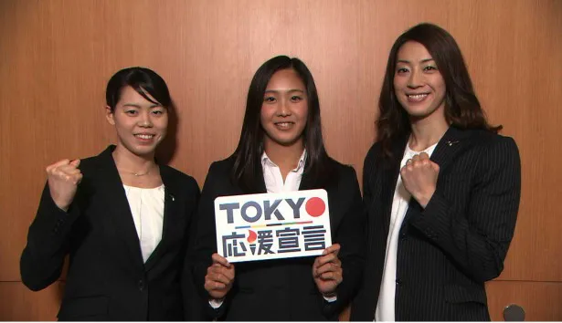 競泳界を盛り上げる期待の選手たち・星奈津美、渡部香生子と寺川(写真左から)