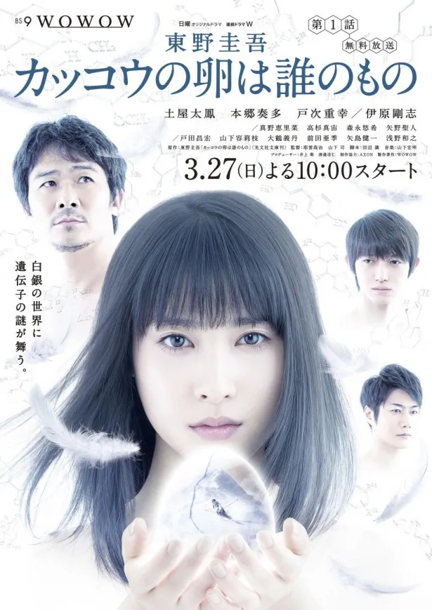 3月27日(日)スタートの「連続ドラマW 東野圭吾『カッコウの卵は誰のもの』」(WOWOW)のポスターが完成