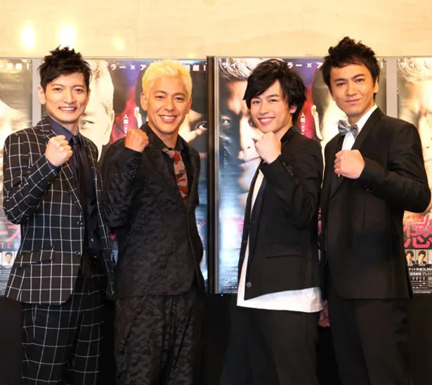 制作発表に出席した(左から)佐野大樹、田村亮、鈴木勝吾、土屋佑壱