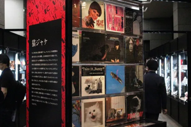 「Music Jacket Gallery 2016」では、今話題の「猫ジャケ」なども多数展示