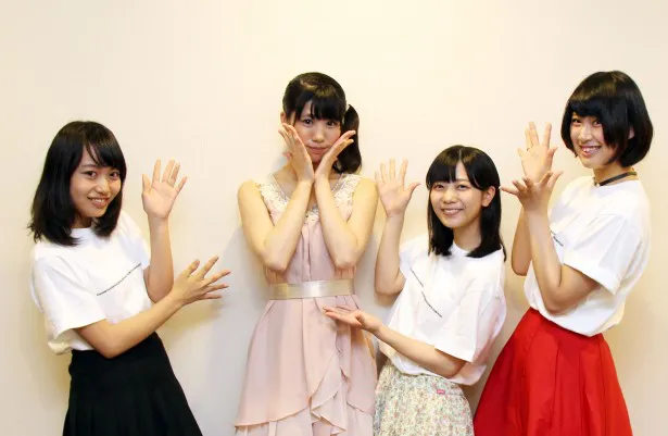 イベントに出演した中邑恵麻、梅本、小嶋乃愛、三上真依(写真左から)