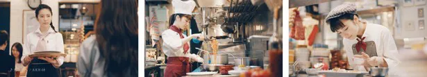 本CMの別バージョンとして島崎が「ホールスタッフ」「キッチンスタッフ」「パティシエ」を演じるシーンを交えたCMを9月19日(月)から放送