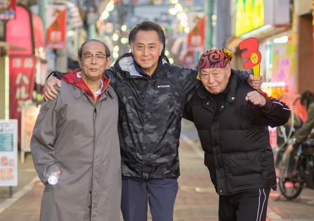 「三匹のおっさん3」に出演する志賀廣太郎、北大路欣也、泉谷しげる(写真左から)