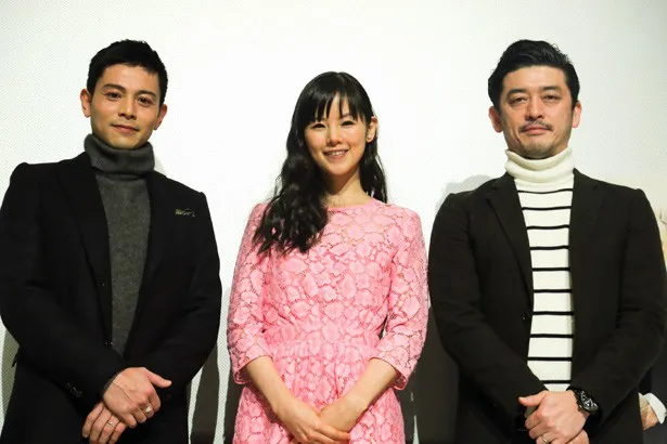 試写会で登壇した吉沢悠、小西真奈美、榊英雄監督(左から)